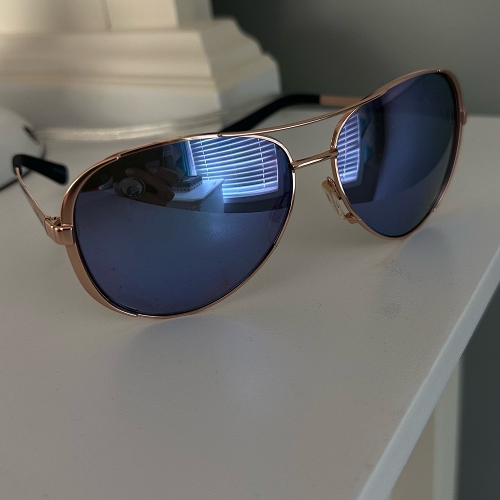 MICHAEL Michael Kors Gold and Blue Aviator Sunglasses